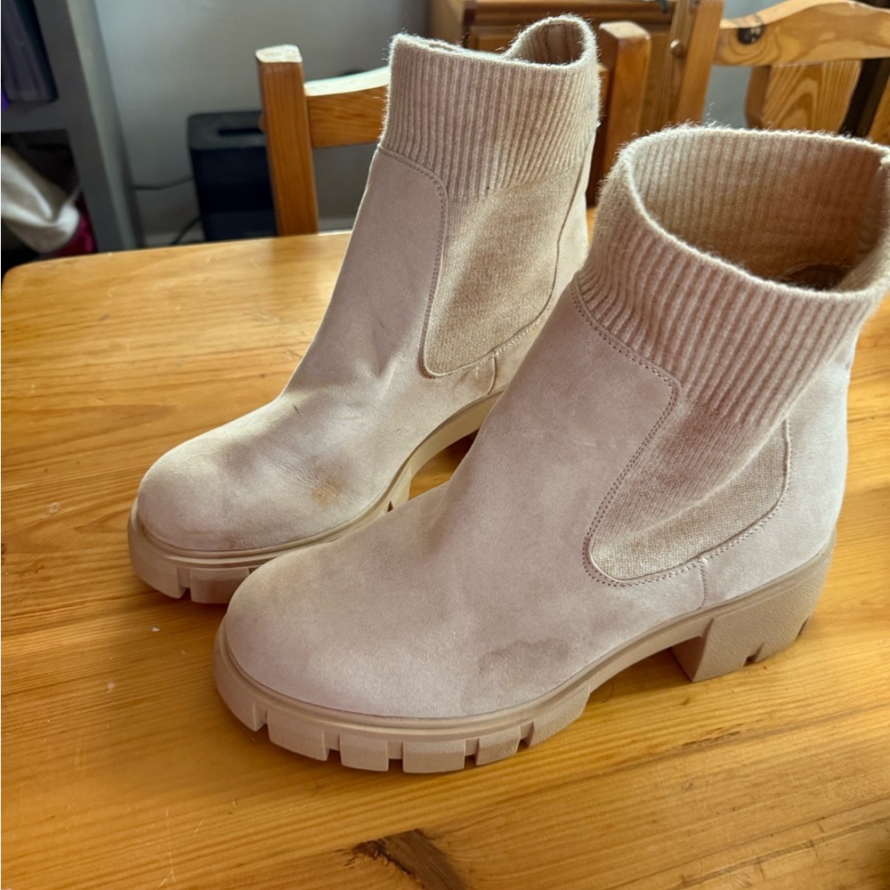 Torrid Beige Sweater Gore Chelsea Boot